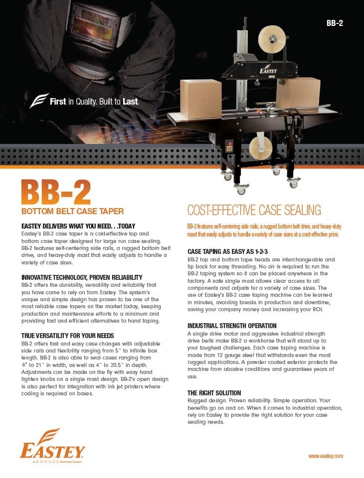 Brochure for the BB-2 case taper