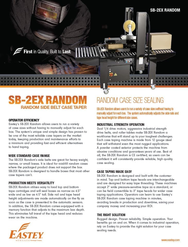 Brochure of the SB-2EX random side belt case taper