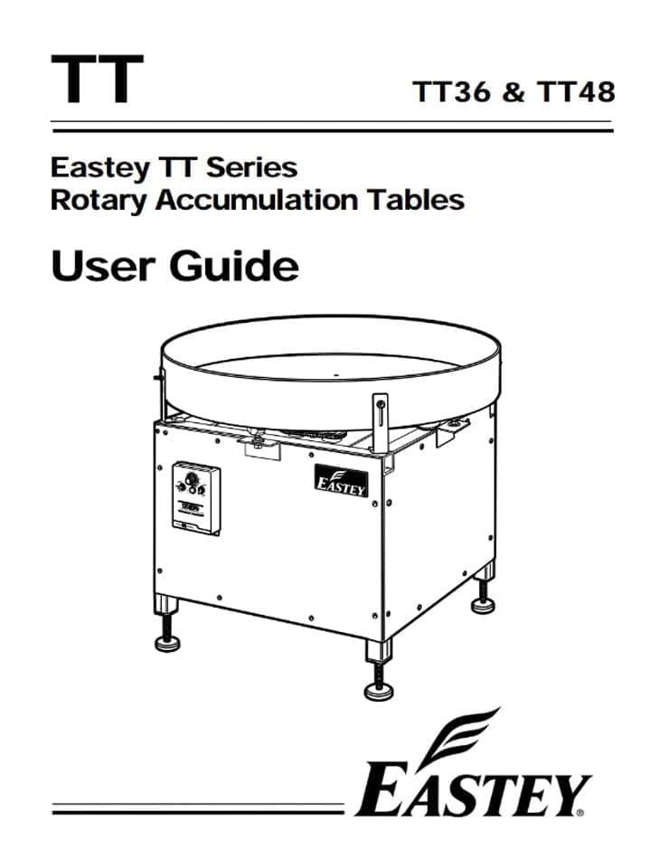 User guide of the Eastey TT series rotary accumulation table