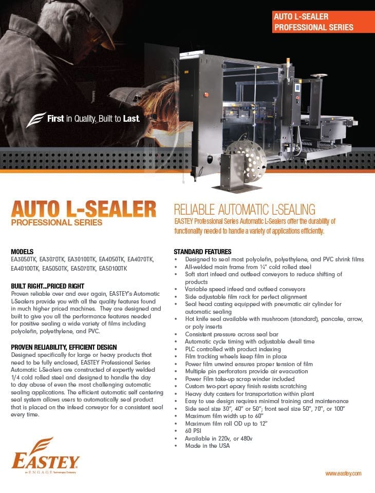 Brochure for the auto l sealer