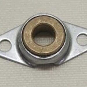 Metal flange bearing with two mounting holes.