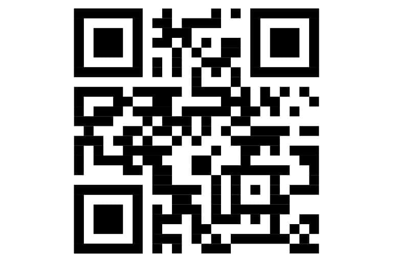 QR code with black and white pattern.